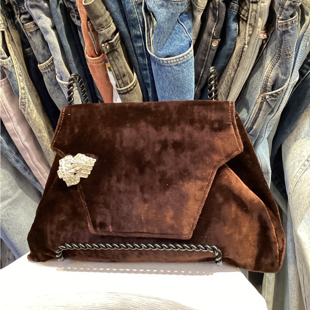 Vintage 1920s velvet mini clutch